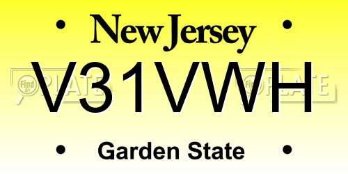 V31VWH New Jersey License Plate