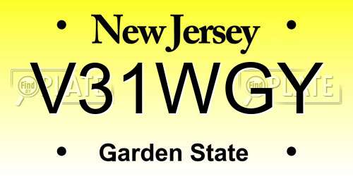 V31WGY New Jersey License Plate