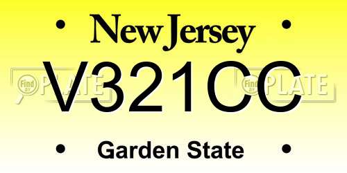 V321CC New Jersey License Plate