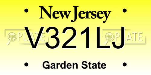 V321LJ New Jersey License Plate