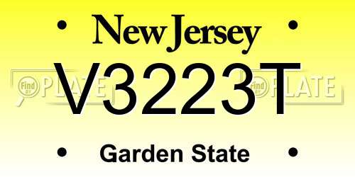 V3223T New Jersey License Plate