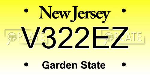 V322EZ New Jersey License Plate