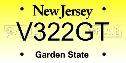 V322GT New Jersey License Plate