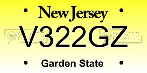 V322GZ New Jersey License Plate