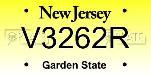 V3262R New Jersey License Plate