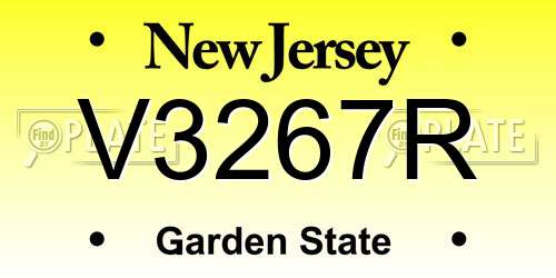 V3267R New Jersey License Plate