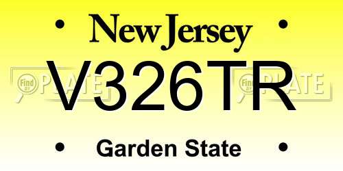 V326TR New Jersey License Plate