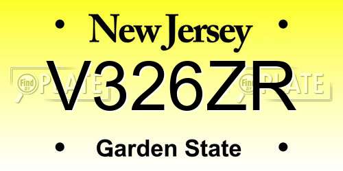 V326ZR New Jersey License Plate