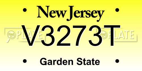 V3273T New Jersey License Plate