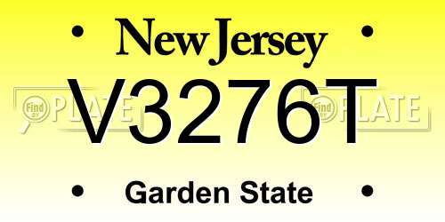 V3276T New Jersey License Plate