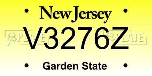 V3276Z New Jersey License Plate