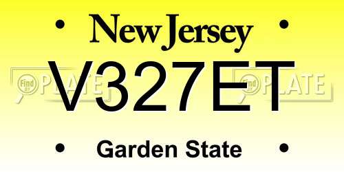 V327ET New Jersey License Plate