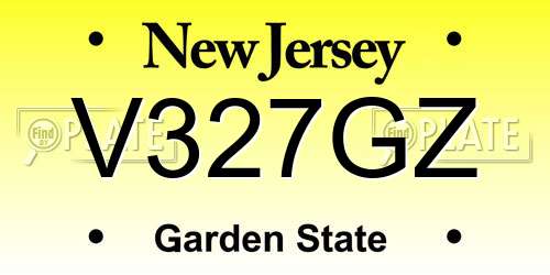 V327GZ New Jersey License Plate
