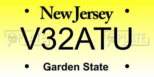 V32ATU New Jersey License Plate