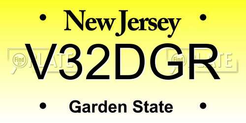 V32DGR New Jersey License Plate