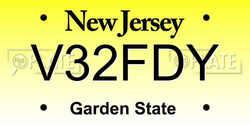 V32FDY New Jersey License Plate