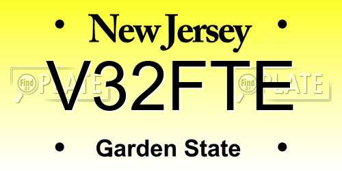 V32FTE New Jersey License Plate