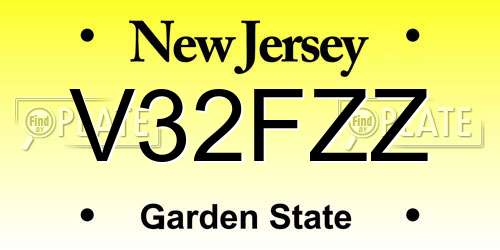 V32FZZ New Jersey License Plate