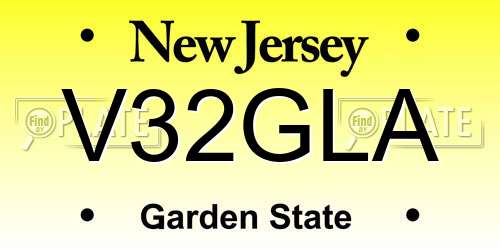 V32GLA New Jersey License Plate