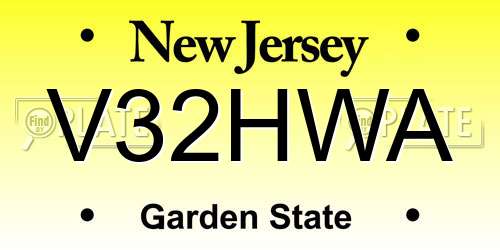 V32HWA New Jersey License Plate