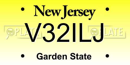 V32ILJ New Jersey License Plate
