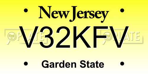 V32KFV New Jersey License Plate