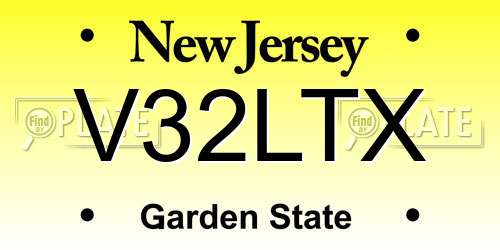 V32LTX New Jersey License Plate