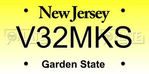 V32MKS New Jersey License Plate