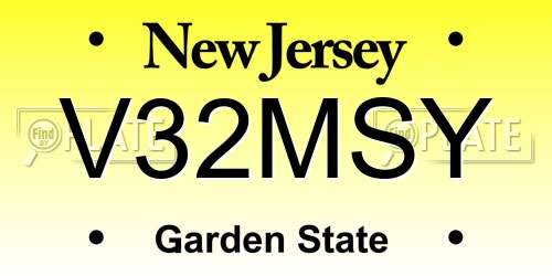 V32MSY New Jersey License Plate