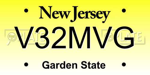 V32MVG New Jersey License Plate