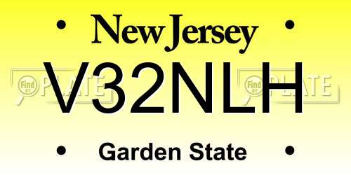 V32NLH New Jersey License Plate