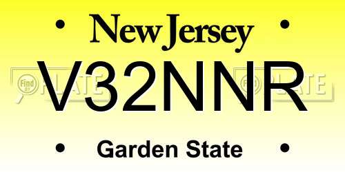 V32NNR New Jersey License Plate