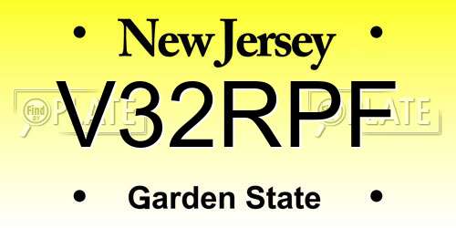 V32RPF New Jersey License Plate
