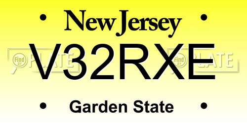 V32RXE New Jersey License Plate
