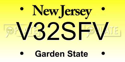 V32SFV New Jersey License Plate