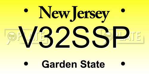 V32SSP New Jersey License Plate