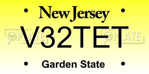 V32TET New Jersey License Plate