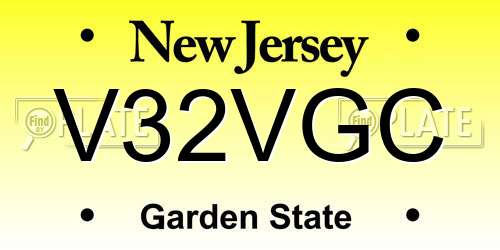 V32VGC New Jersey License Plate