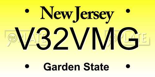 V32VMG New Jersey License Plate