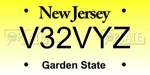 V32VYZ New Jersey License Plate