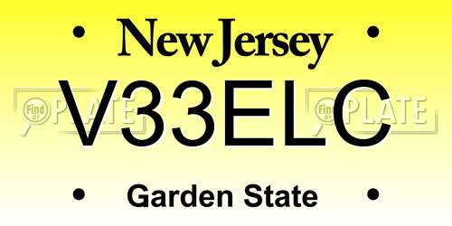 V33ELC New Jersey License Plate