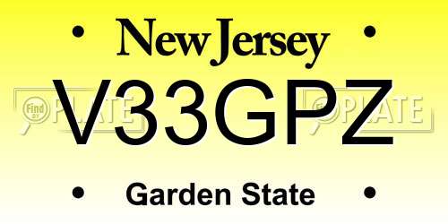 V33GPZ New Jersey License Plate