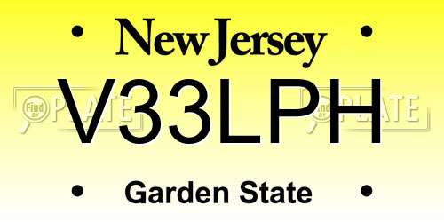 V33LPH New Jersey License Plate
