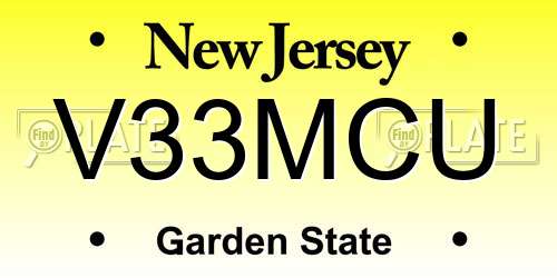 V33MCU New Jersey License Plate