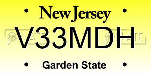V33MDH New Jersey License Plate