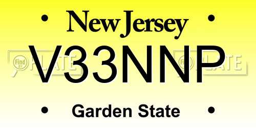 V33NNP New Jersey License Plate