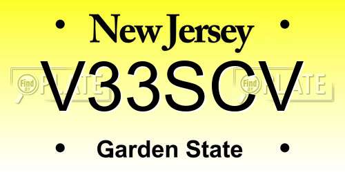 V33SCV New Jersey License Plate
