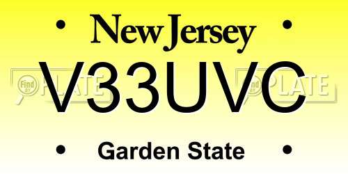 V33UVC New Jersey License Plate