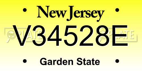 V34528E New Jersey License Plate