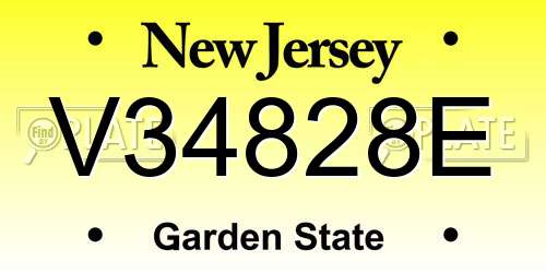 V34828E New Jersey License Plate